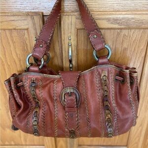 Isabella Fiore Tan Leather Shoulder Bag